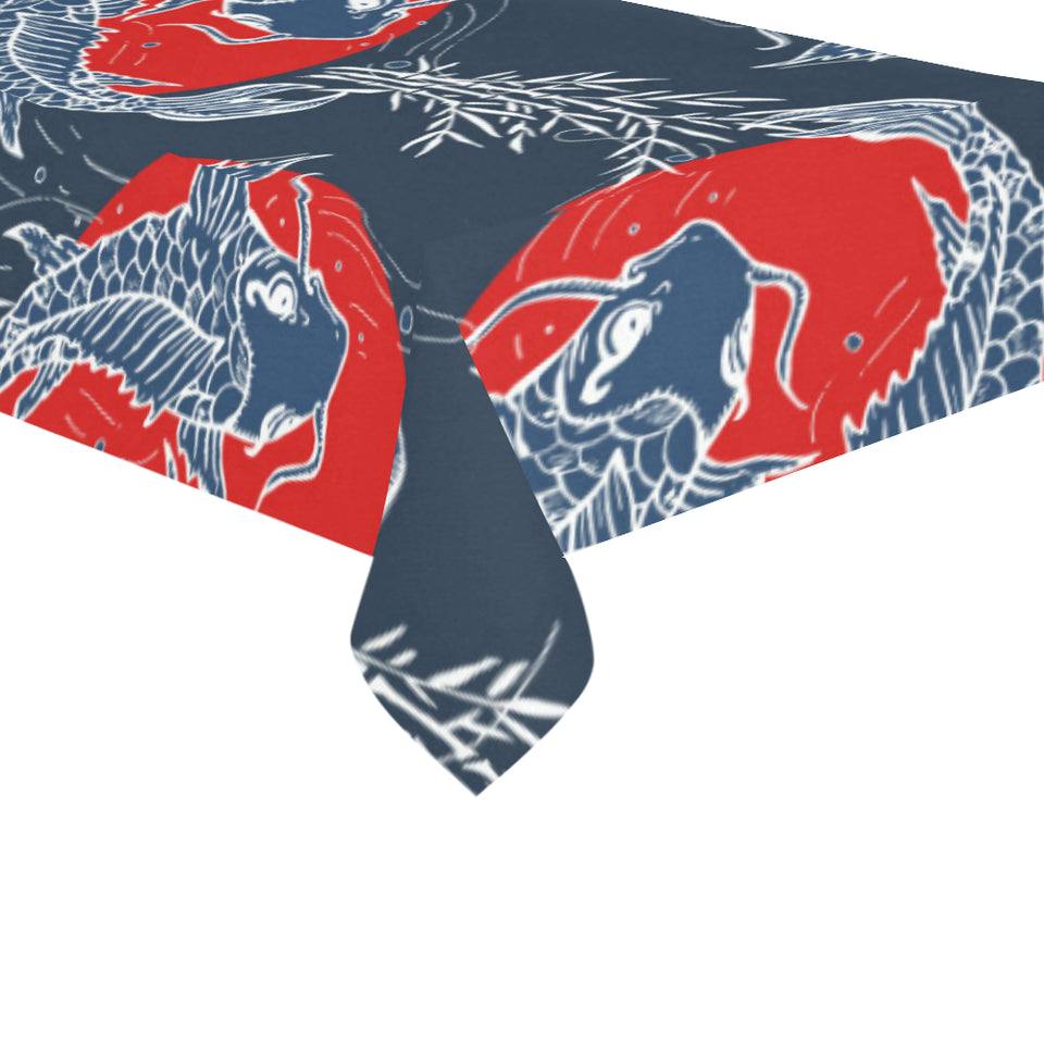 Koi Fish Carp Fishs hand drawn japanese art Tablecloth