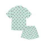 Kangaroo pattern background Kids' Boys' Girls' V-Neck Short Pajama Set