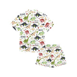 Cute dinosaurs pattern Kids' Boys' Girls' V-Neck Short Pajama Set