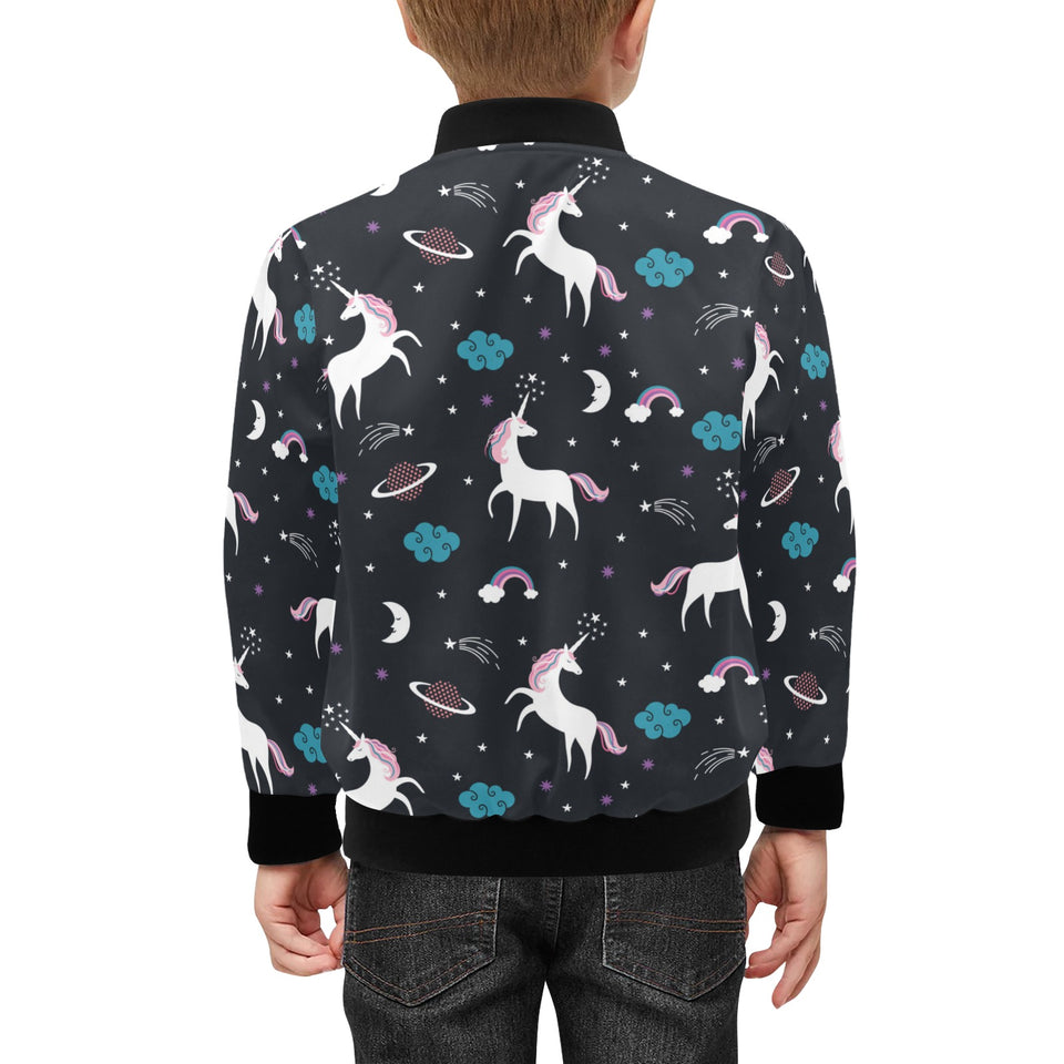 unicorn rainbows moon clound star pattern Kids' Boys' Girls' Bomber Jacket