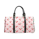 cherry pattern pink background Travel Bag