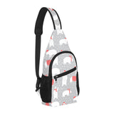 Cute polar bear christmas snow pattern All Over Print Chest Bag