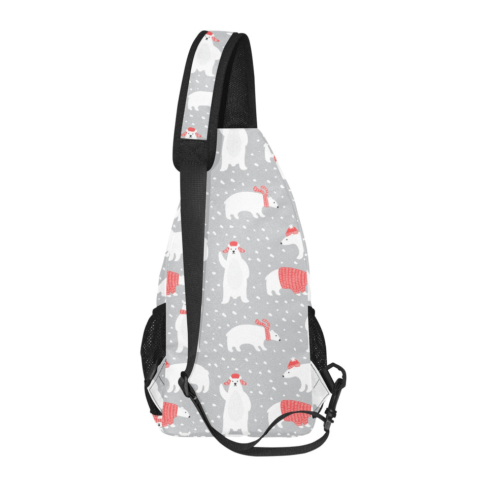 Cute polar bear christmas snow pattern All Over Print Chest Bag
