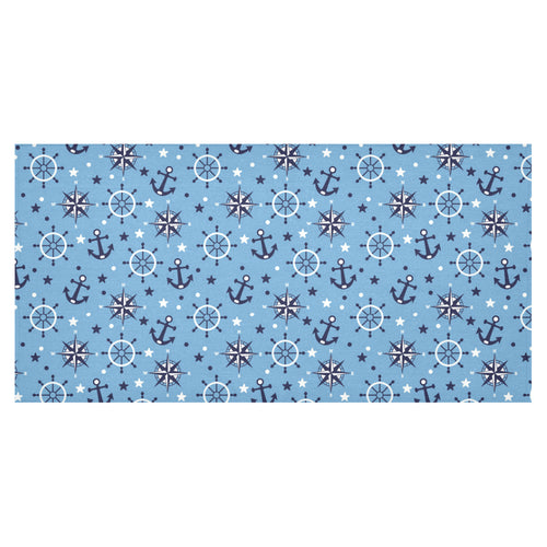 Anchors rudder compass star nautical pattern Tablecloth
