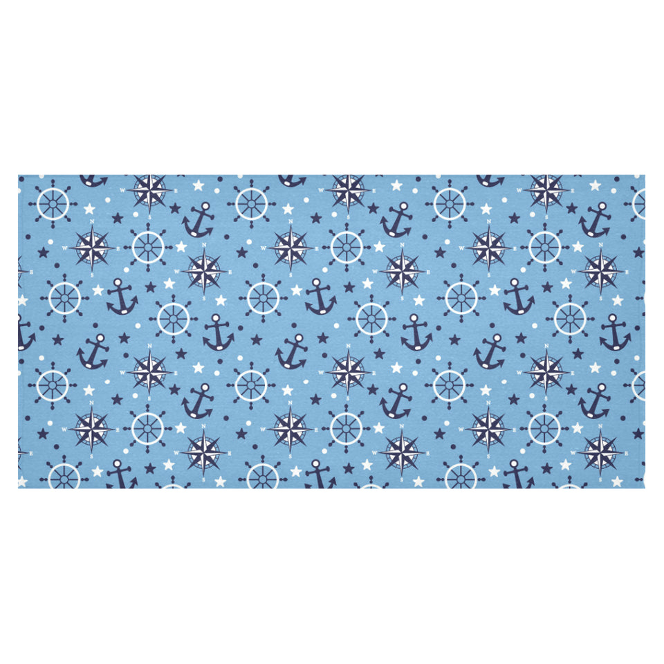 Anchors rudder compass star nautical pattern Tablecloth