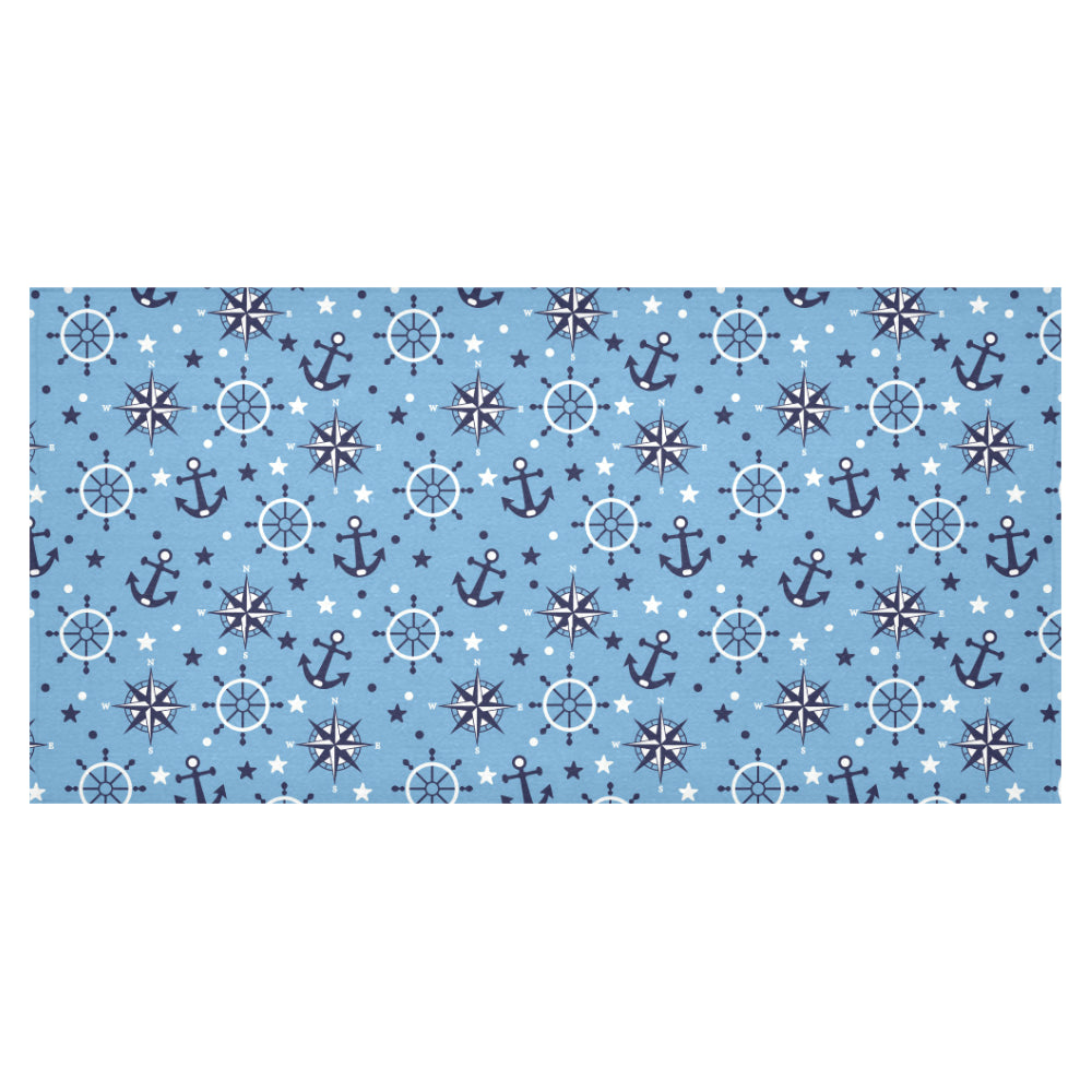 Anchors rudder compass star nautical pattern Tablecloth