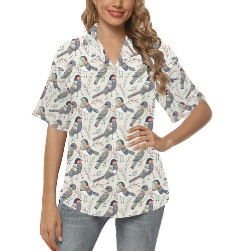 Pigeon Pattern Print Design 04 Women's All Over Print Hawaiian Shirt