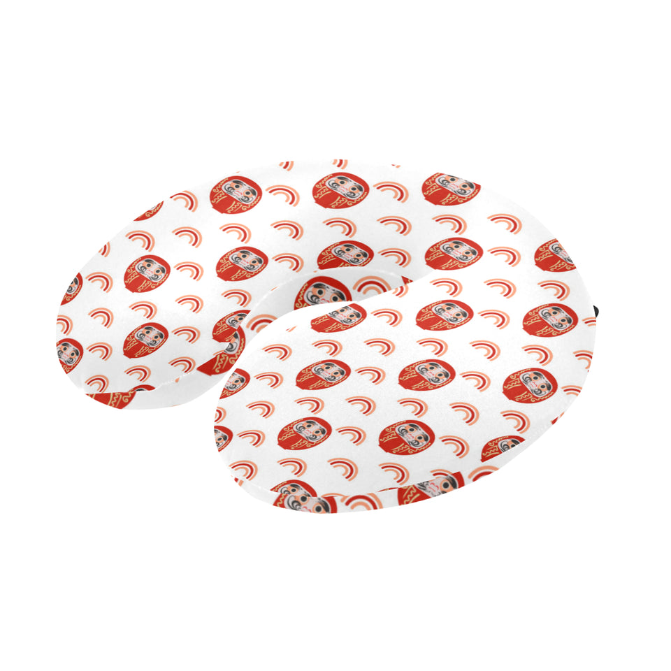 Daruma japanese wooden doll design pattern U-Shaped Travel Neck Pillow