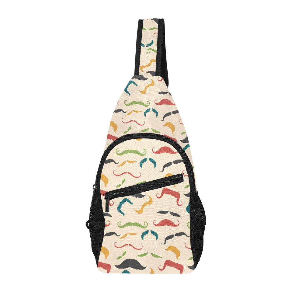Mustache Beard Pattern Print Design 03 All Over Print Chest Bag