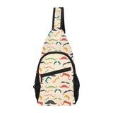Mustache Beard Pattern Print Design 03 All Over Print Chest Bag