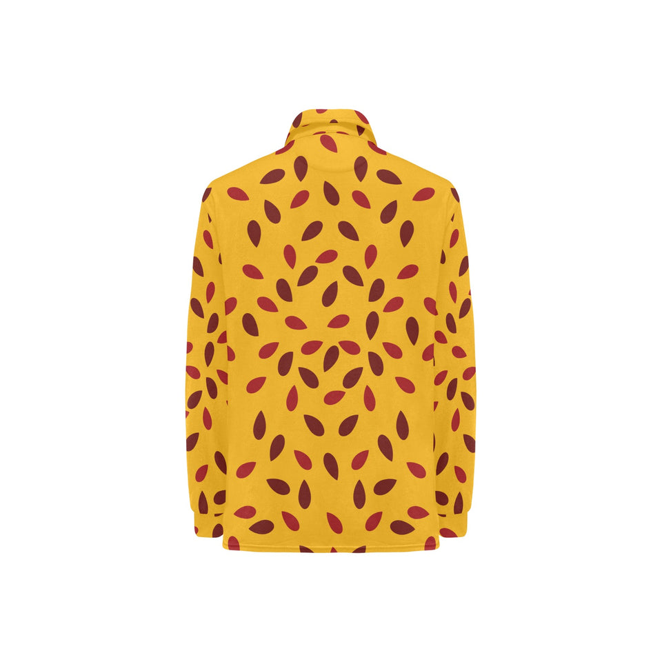 Passion fruit texture Women's Long Sleeve Polo Shirt