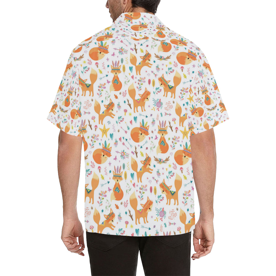 cute tribal fox pattern Men's All Over Print Hawaiian Shirt