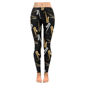 saxophone design pattern Women's Legging Fulfilled In US