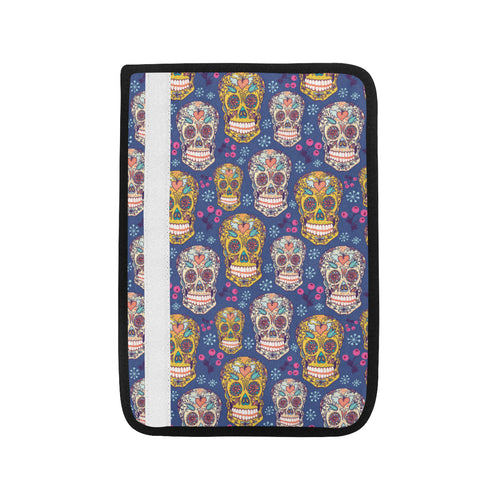 Sugar skull flower pattern Car Seat Belt Cover