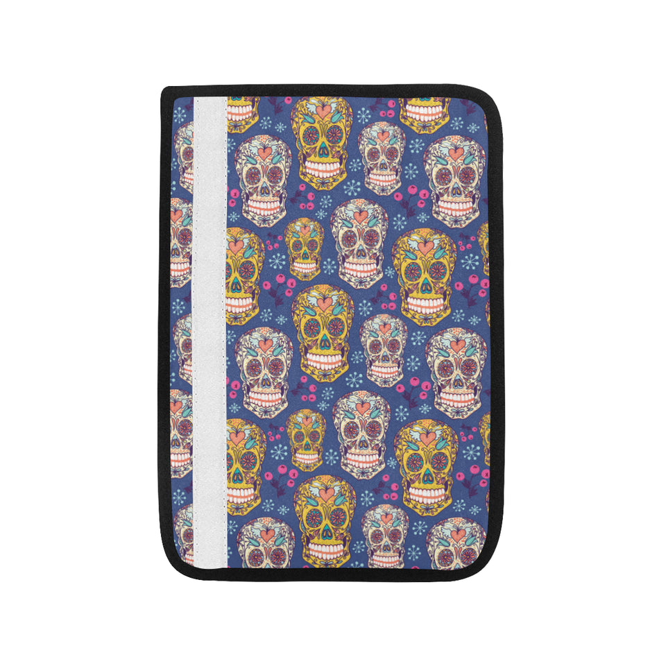 Sugar skull flower pattern Car Seat Belt Cover