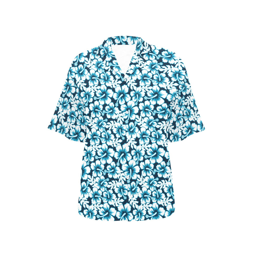 Hibiscus Pattern Print Design 04 Women's All Over Print Hawaiian Shirt