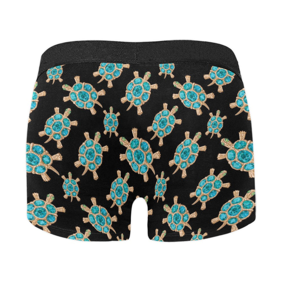 Sea turtle blue stone pattern Men's All Over Print Boxer Briefs Men's Underwear