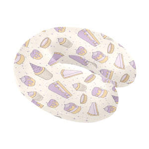 Cakes pies tarts muffins and eclairs purple bluebe U-Shaped Travel Neck Pillow
