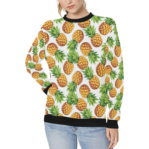 Pineapples design pattern Women's Crew Neck Sweatshirt