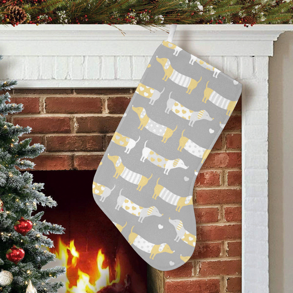 Cute dachshund dog pattern Christmas Stocking
