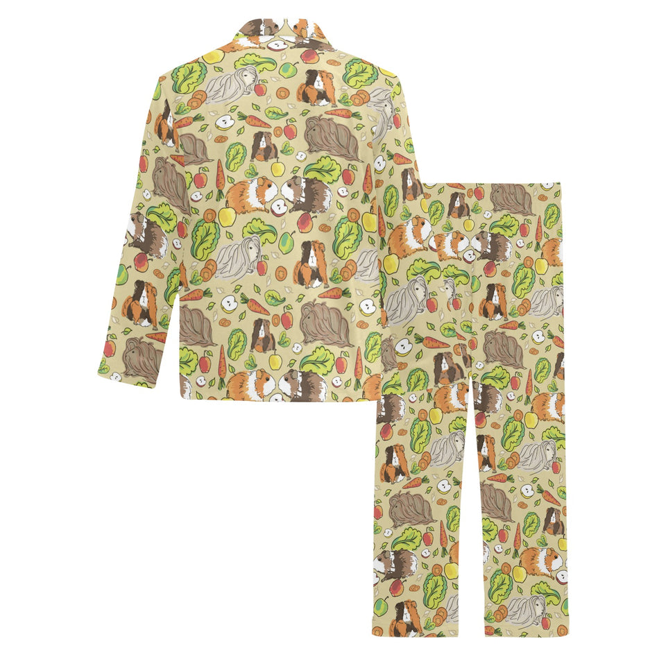 Guinea Pig Pattern Print Design 04 Men's Long Pajama Set
