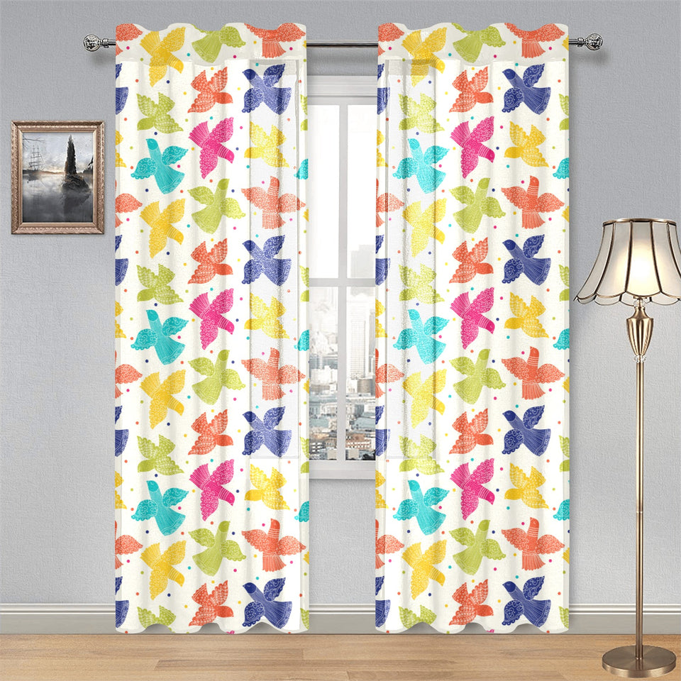 Pigeon Pattern Print Design 01 Gauze Curtain