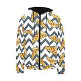 Pizza design pattern Men's Padded Hooded Jacket