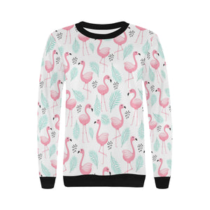 Cute flamingo pattern Women's Crew Neck Sweatshirt
