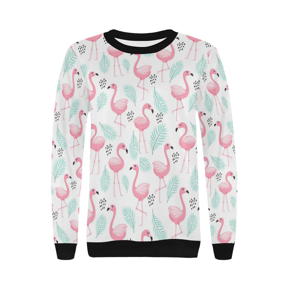Cute flamingo pattern Women's Crew Neck Sweatshirt