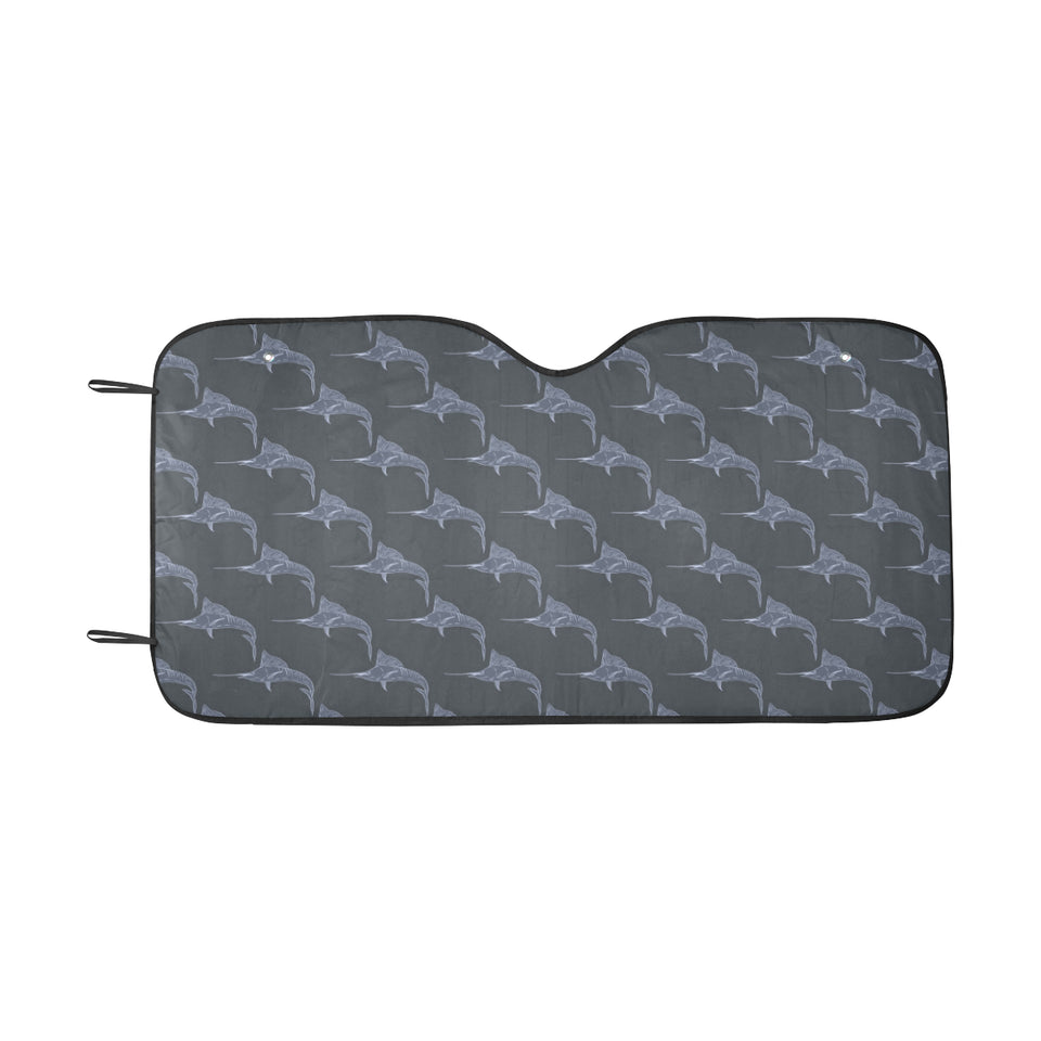 Swordfish Pattern Print Design 03 Car Sun Shade