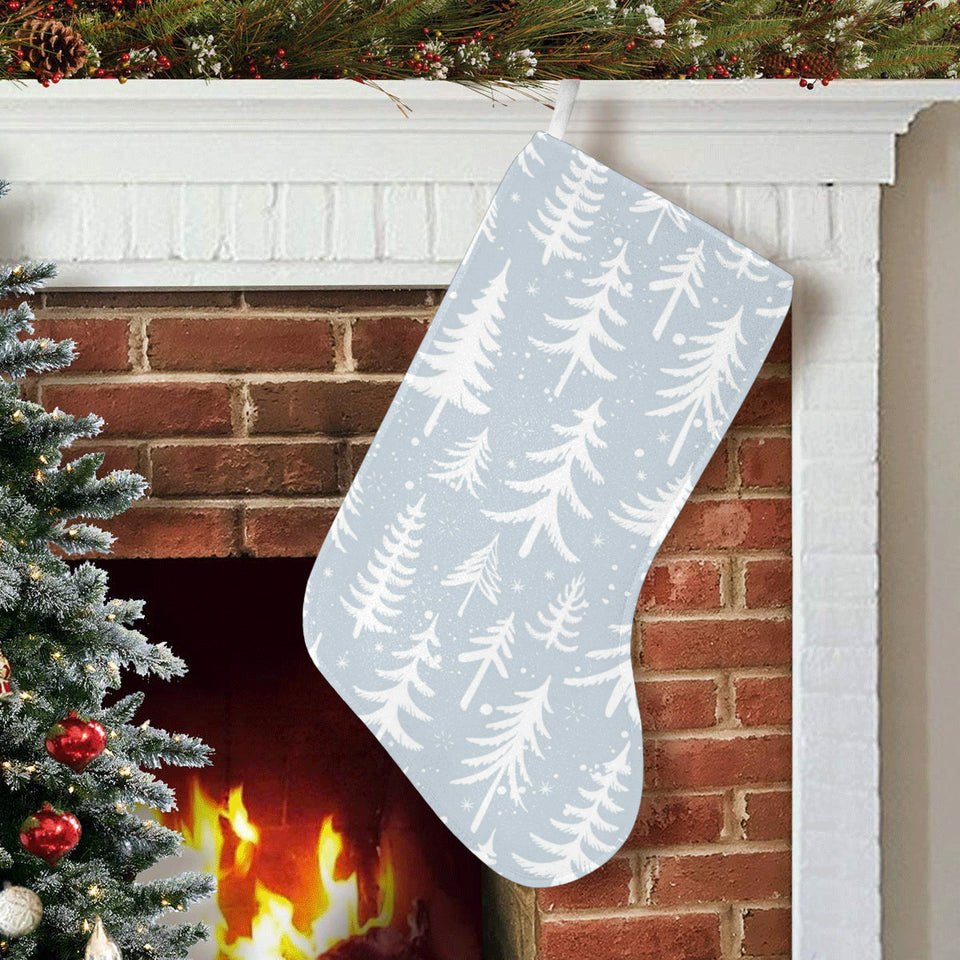 Christmas tree winter forest pattern Christmas Stocking