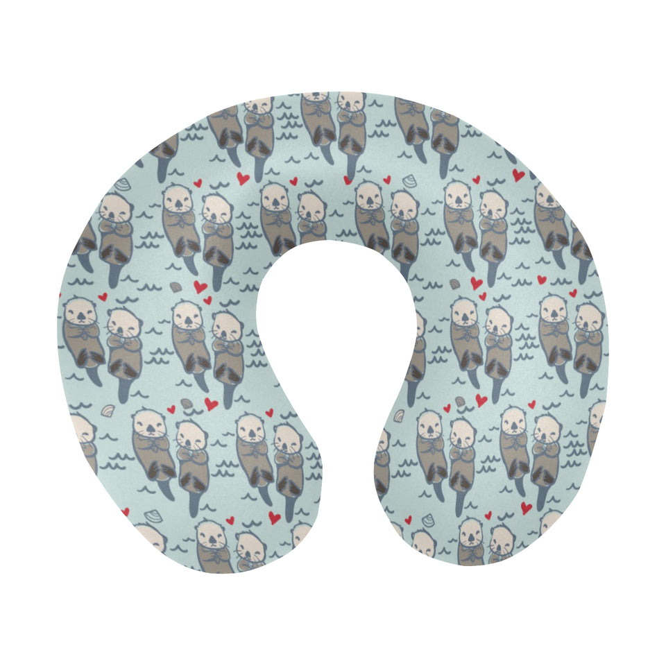 Lovely Sea Otter Pattern U-Shaped Travel Neck Pillow