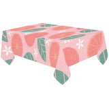Grapefruit leaves flower pink background Tablecloth