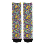 Cute yellow monkey leaves pattern Crew Socks