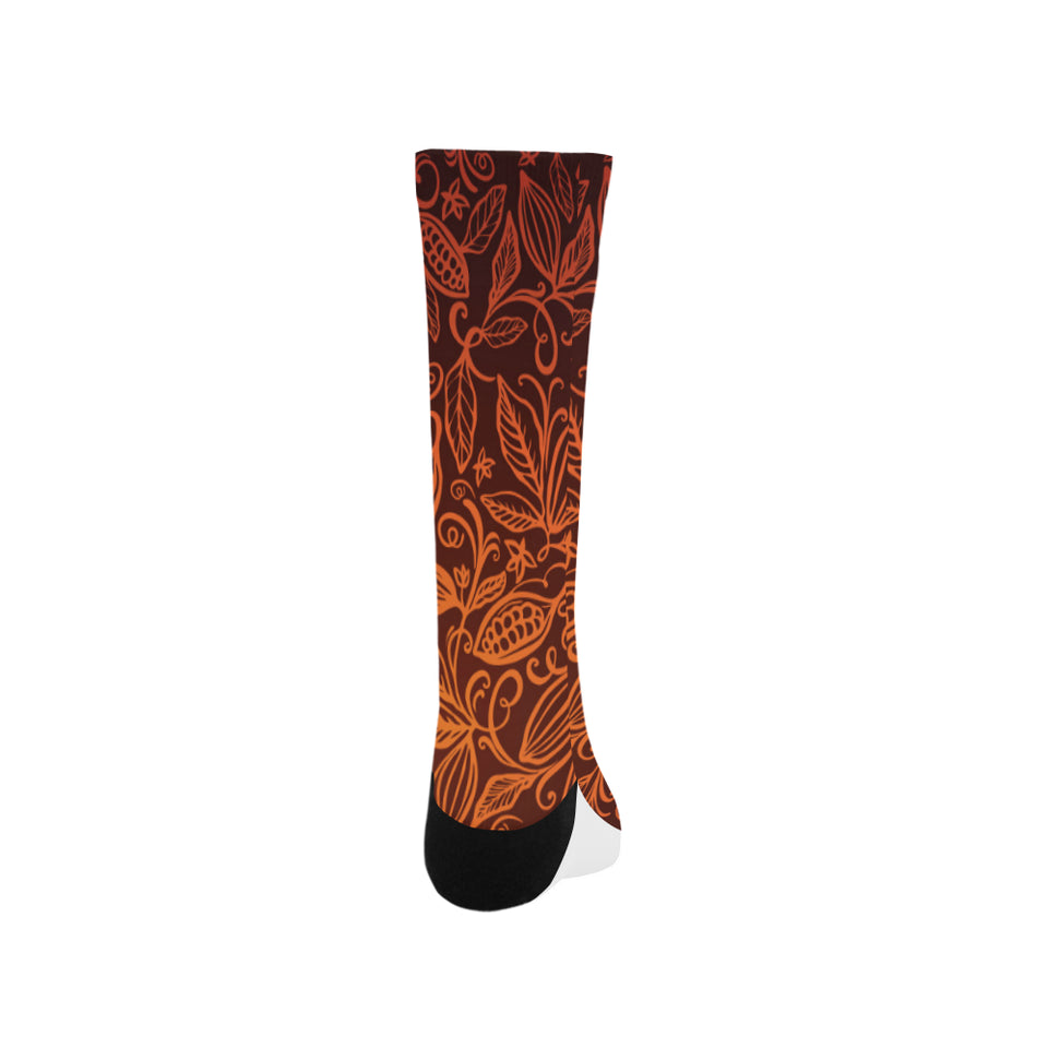cacao beans tribal polynesian pattern Crew Socks