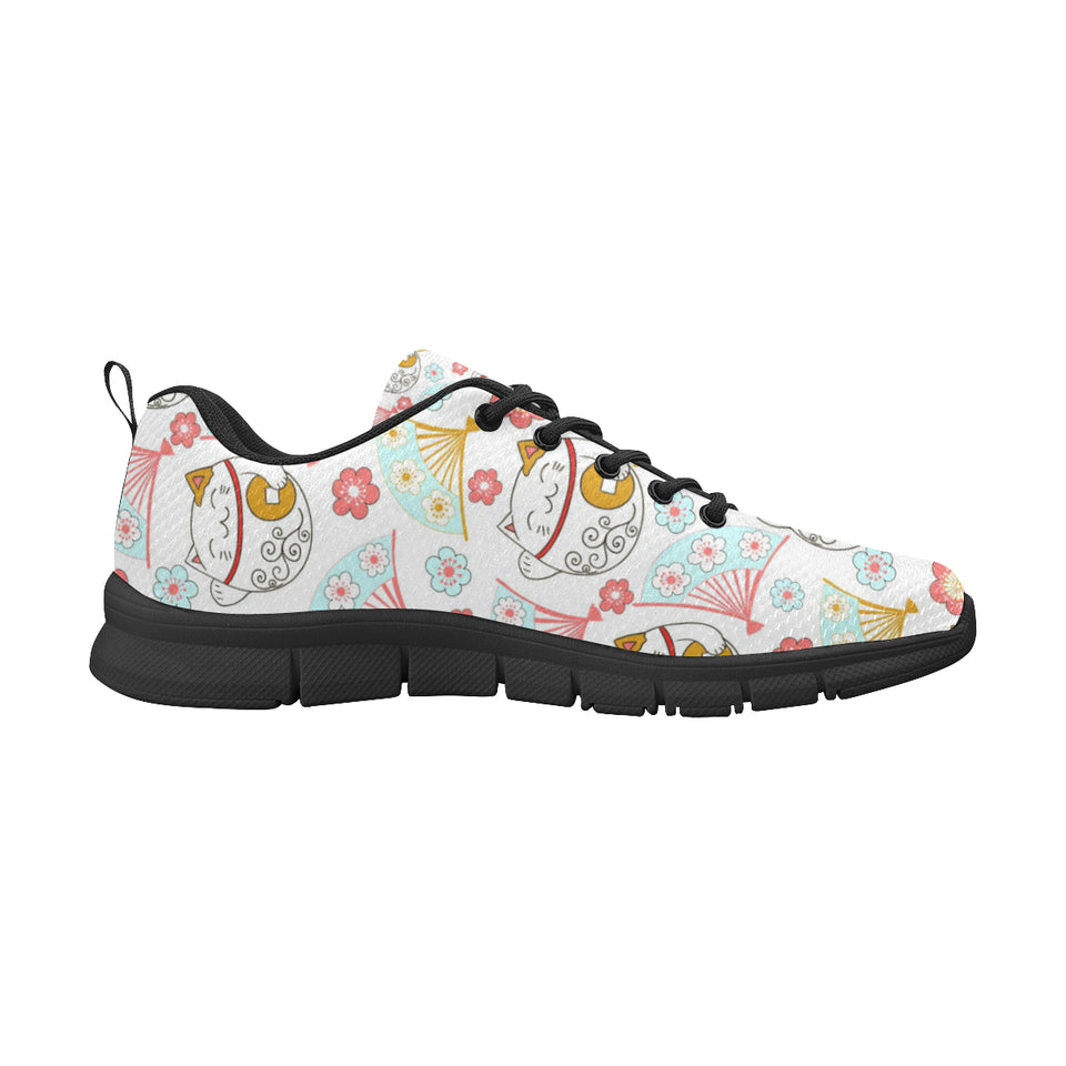 Maneki neko cat fan sakura Men's Sneaker Shoes