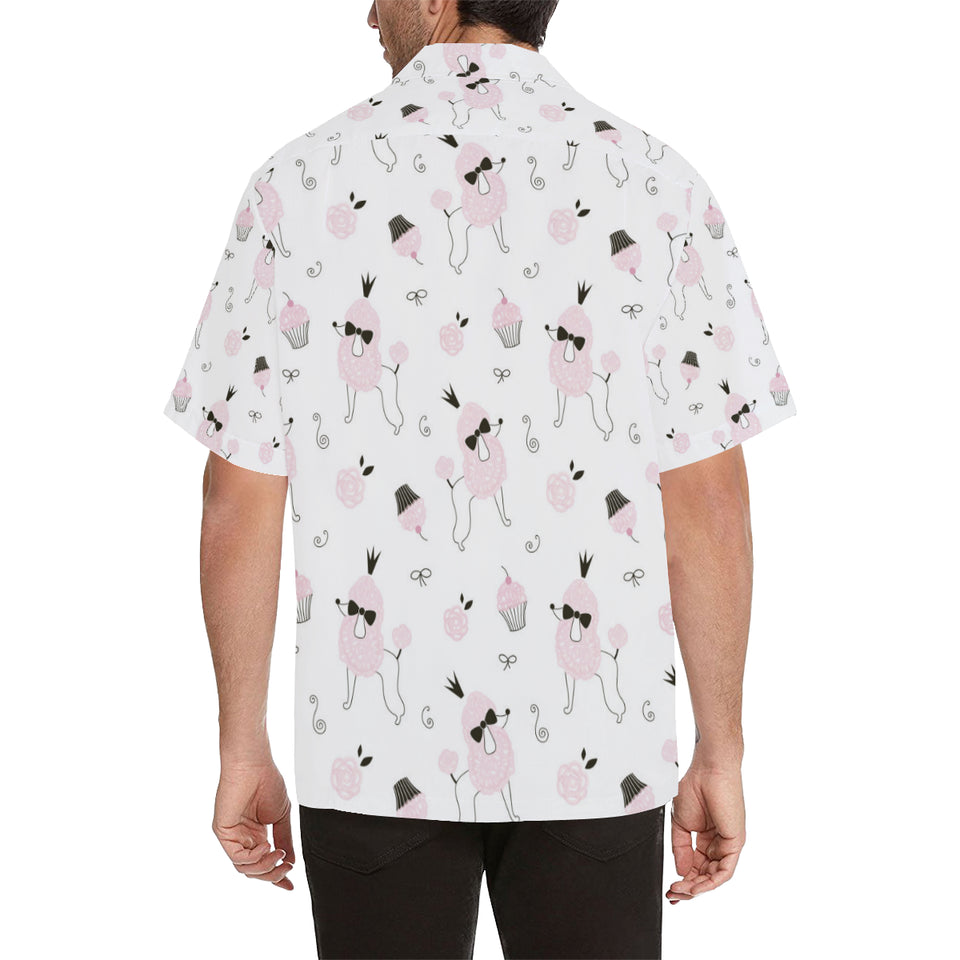 Poodle dog rose cake pattern Men's All Over Print Hawaiian Shirt