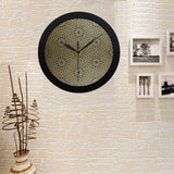 arabic star gold pattern Elegant Black Wall Clock