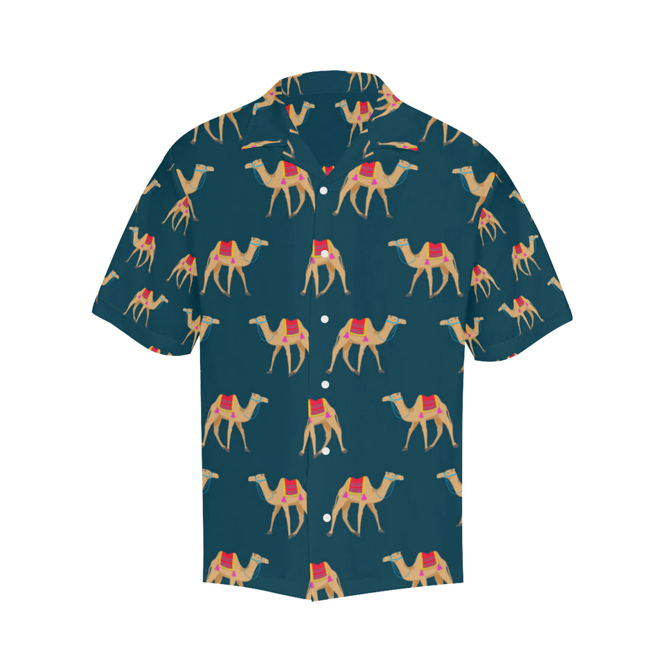 Camel pattern blue blackground Men's All Over Print Hawaiian Shirt