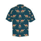 Camel pattern blue blackground Men's All Over Print Hawaiian Shirt