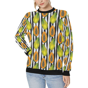 papaya design pattern Women's Crew Neck Sweatshirt