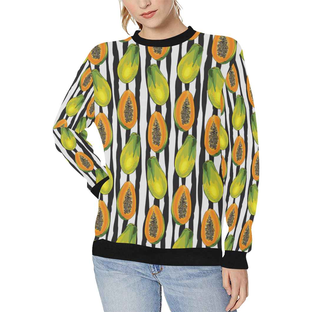 papaya design pattern Women's Crew Neck Sweatshirt