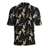 saxophone design pattern Men's All Over Print Polo Shirt