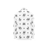 Cute french bulldog paw pattern Women's Long Sleeve Polo Shirt
