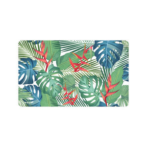 heliconia palm and monstera leaves pattern Doormat