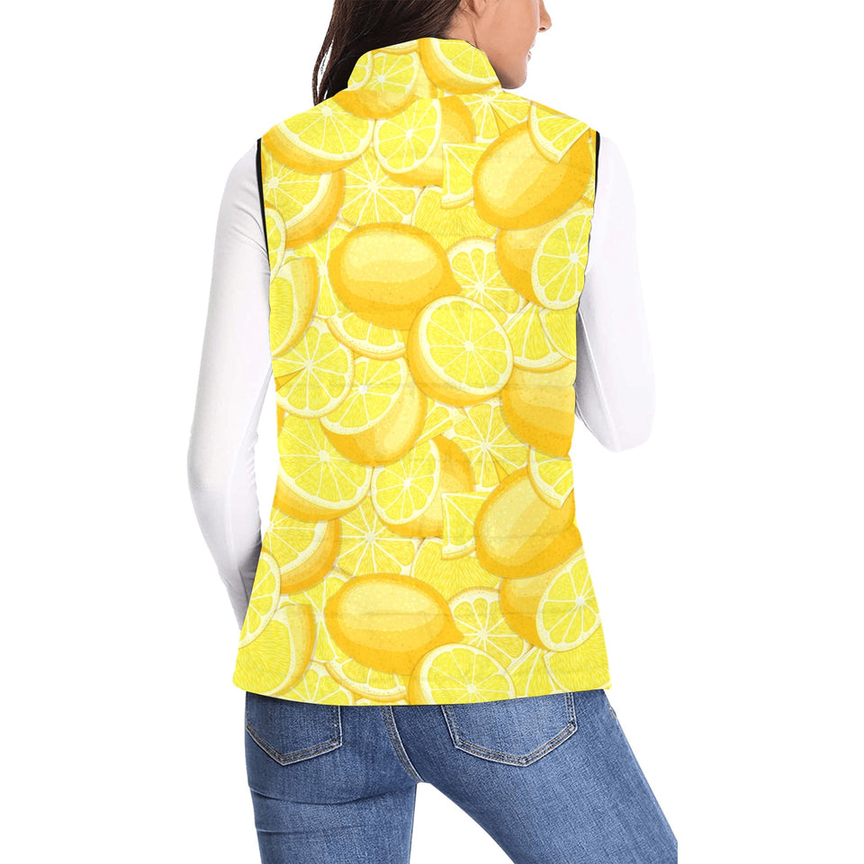 lemon pattern Women's Padded Vest