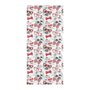 Yorkshire Terrier Pattern Print Design 04 Beach Towel