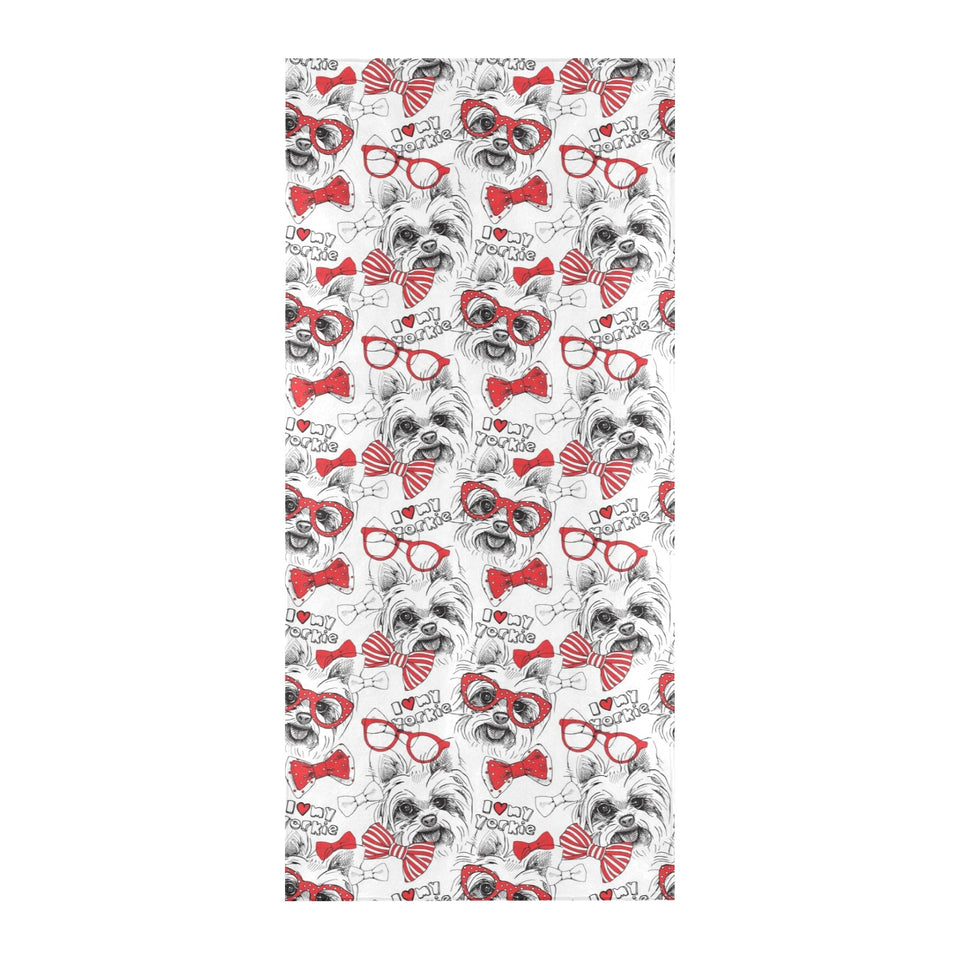 Yorkshire Terrier Pattern Print Design 04 Beach Towel