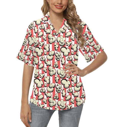 Popcorn Pattern Print Design 05 Women's All Over Print Hawaiian Shirt