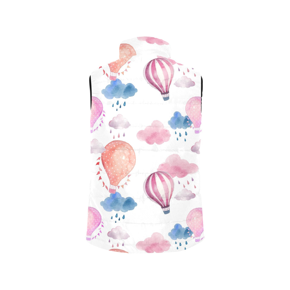 Watercolor air balloon cloud pattern Women's Padded Vest